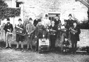 First photograph of Amersham Temperance Band on 28th July 1892 at Bendrose Farm Amersham