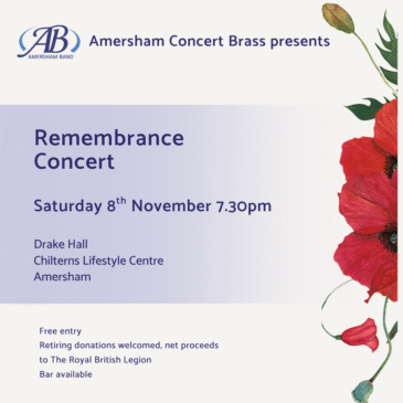Join Concert Brass on 8 Nov for a Remembrance Concert in Amersham, see Box Office for details